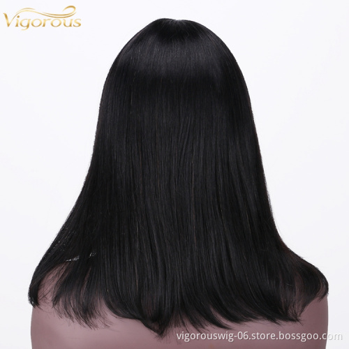 Straight black cheap wholesale short glueless private label inch bob pixie cut brazilian 100% human hair wig black women